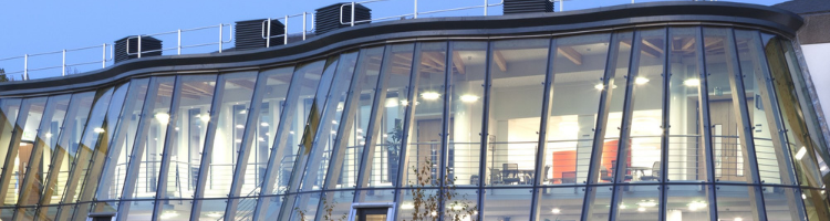 Windows from the business school courtyard