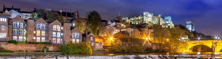 Durham Cathedral and Castle Skyline at night