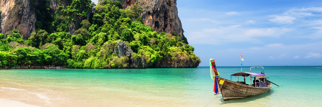 Boat on a tropical beach