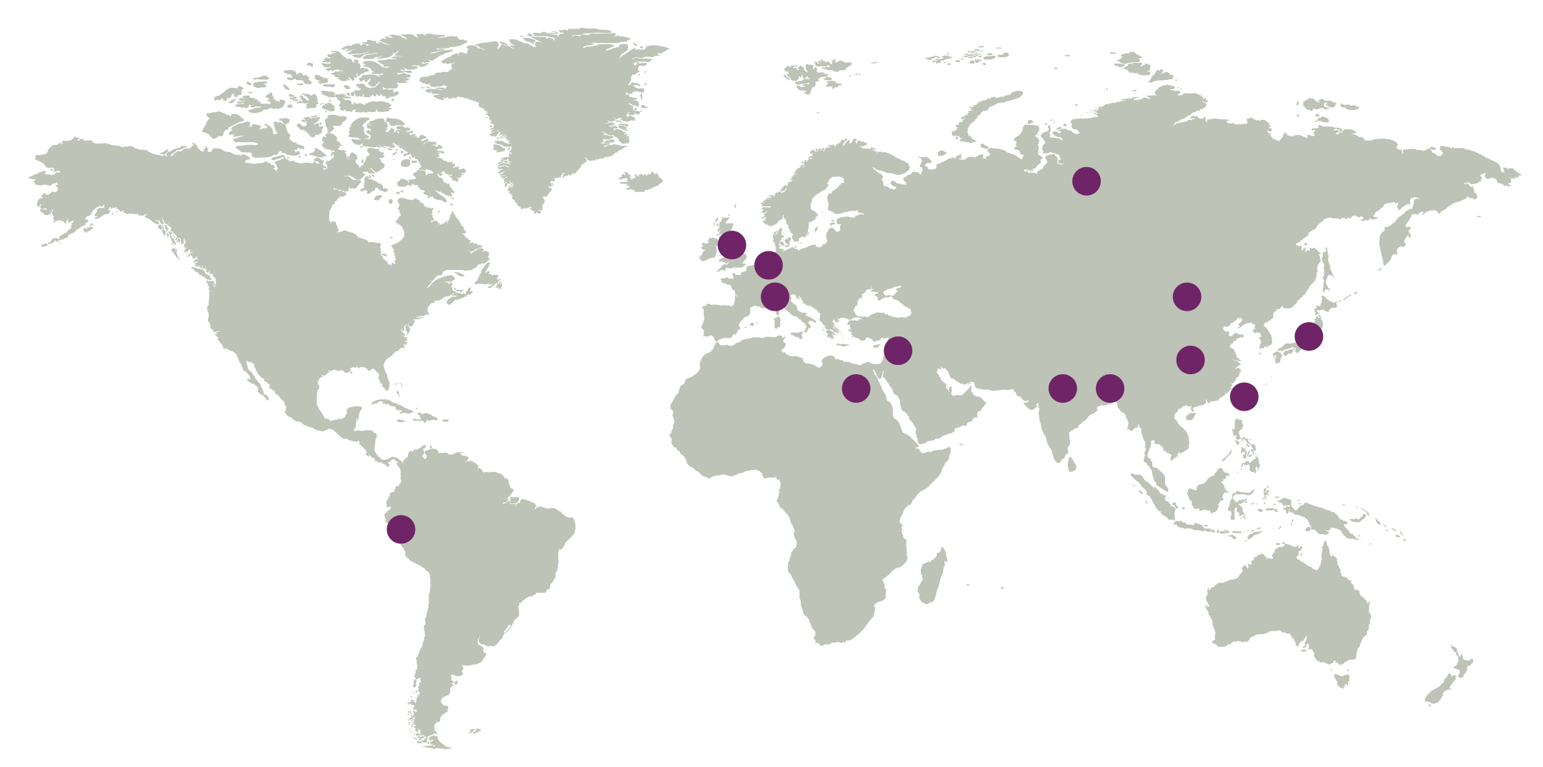 Map of the world showing the nationalities of the full-time MBA cohort