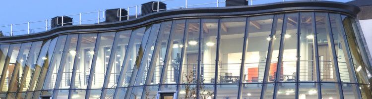 Durham Business School Building at night