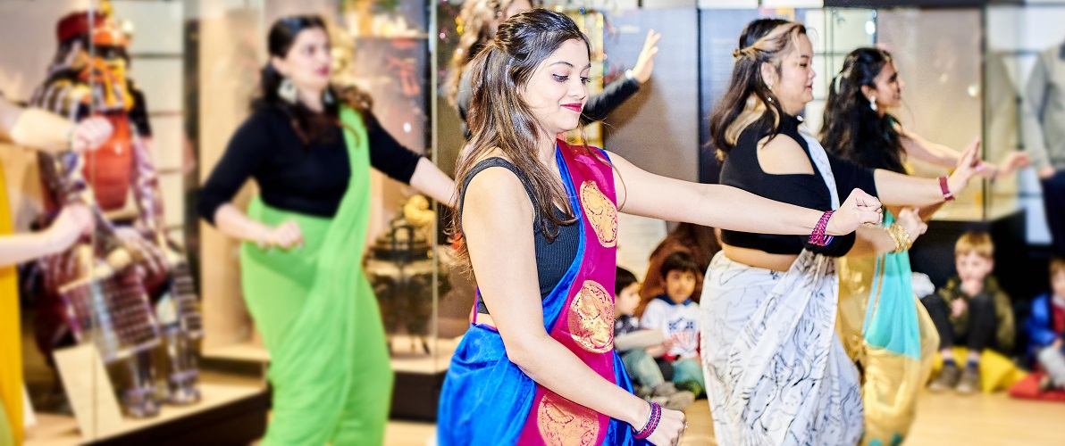 Bollywood Dance group at the Oriental museum, Holi Festival, indian dance