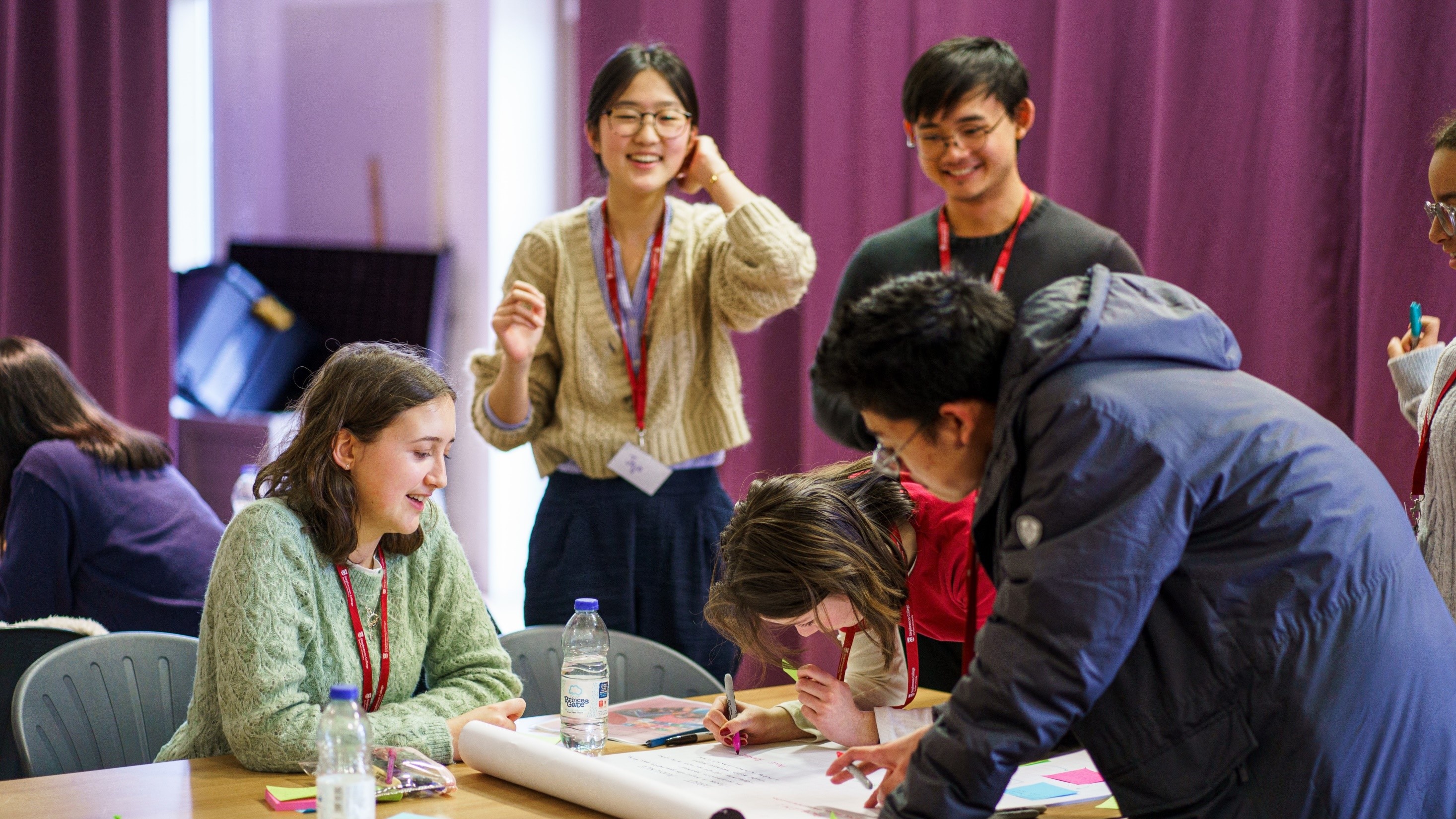 Students taking part in a group exercise at the Global Goals summit