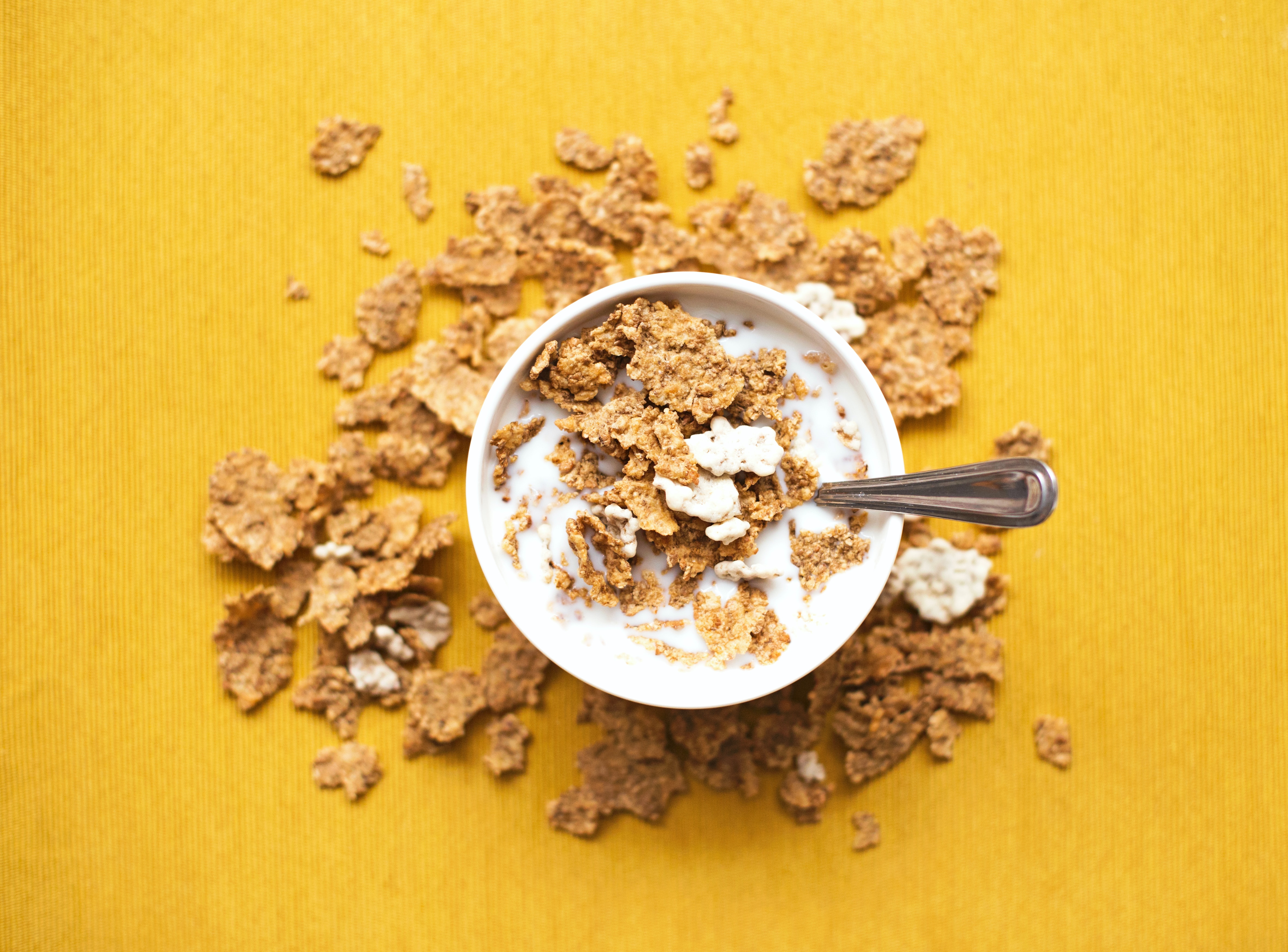 cereal bowl in yellow background