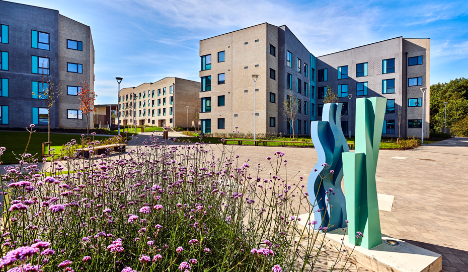 The exterior entrance to South College grounds