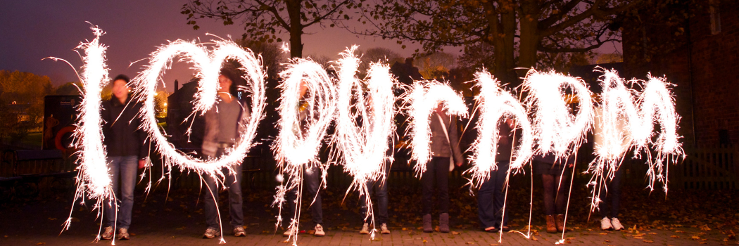 'I love Durham' written in sparklers