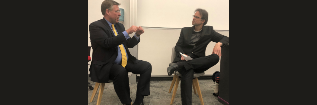 Sir Graham Brady MP on the left, and Professor Patrick Kuhn of the School of Government and International Affairs, on the right