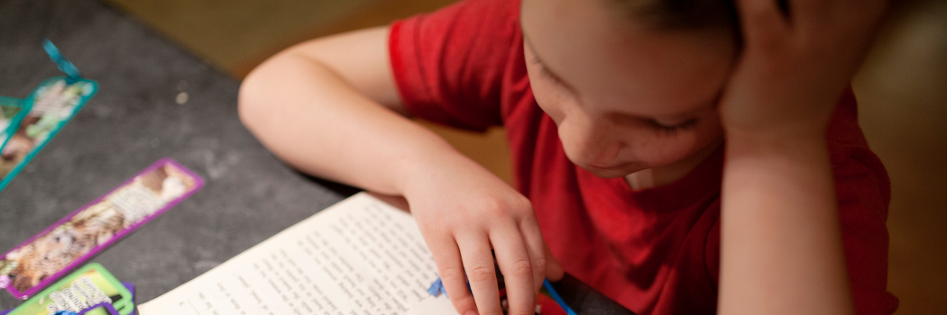 Child reading book