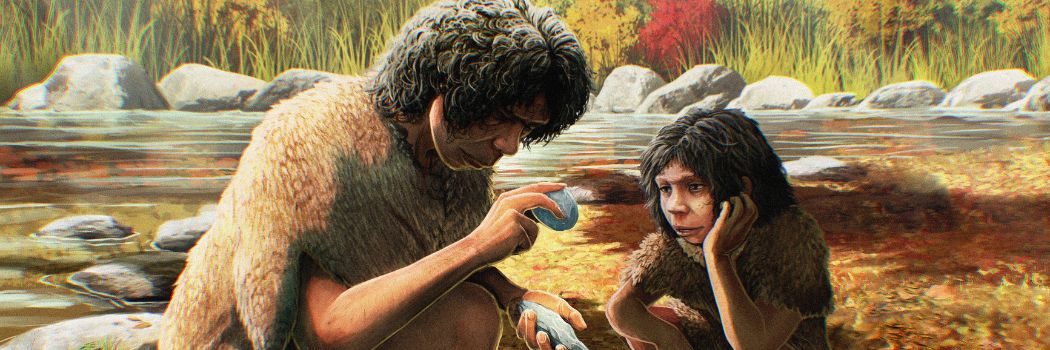 Artist's impression of early humans