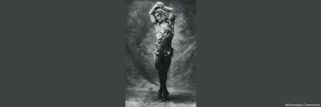 The dancer Vaslav Nijinsky in the ballet Le spectre de la rose as performed at the Royal Opera House in 1911.