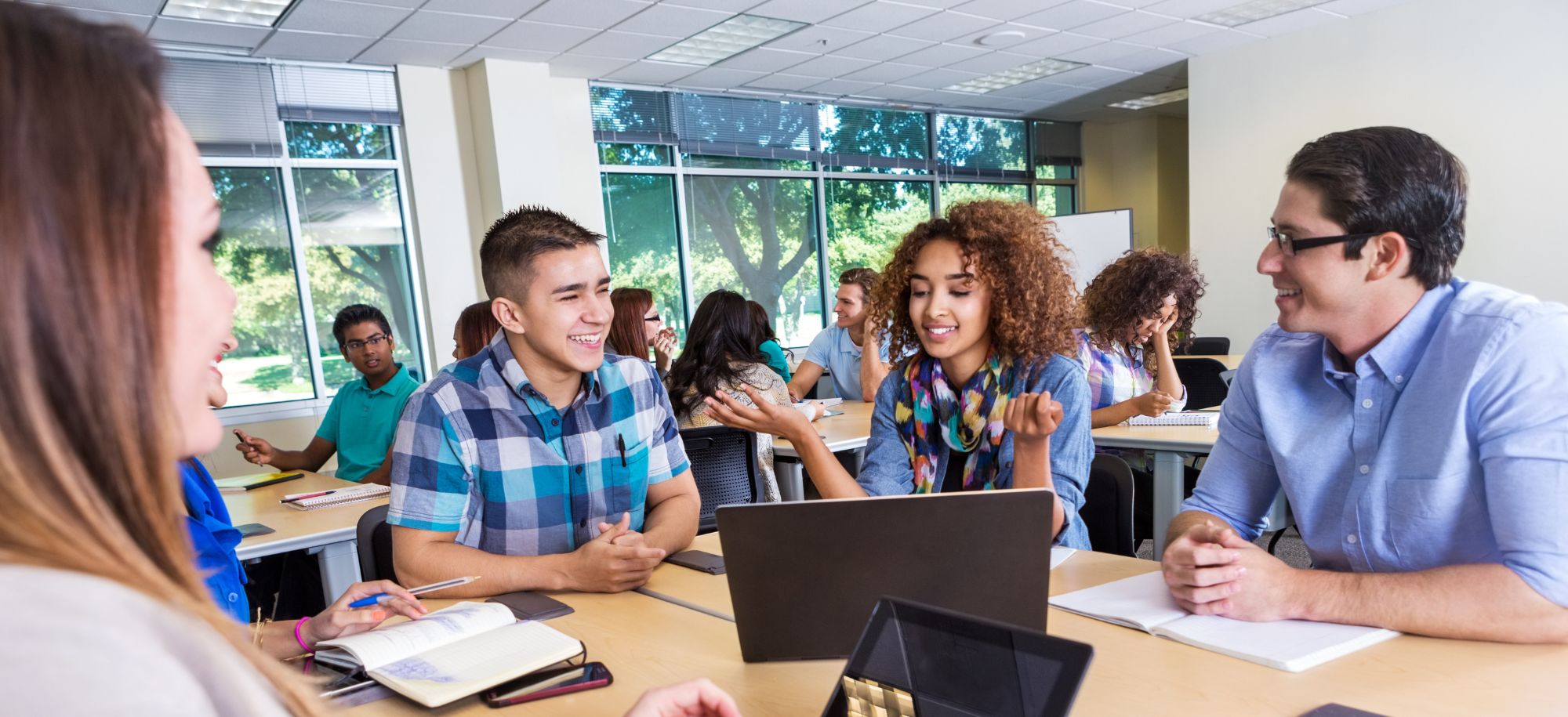 Image showing a group of students studying at a table