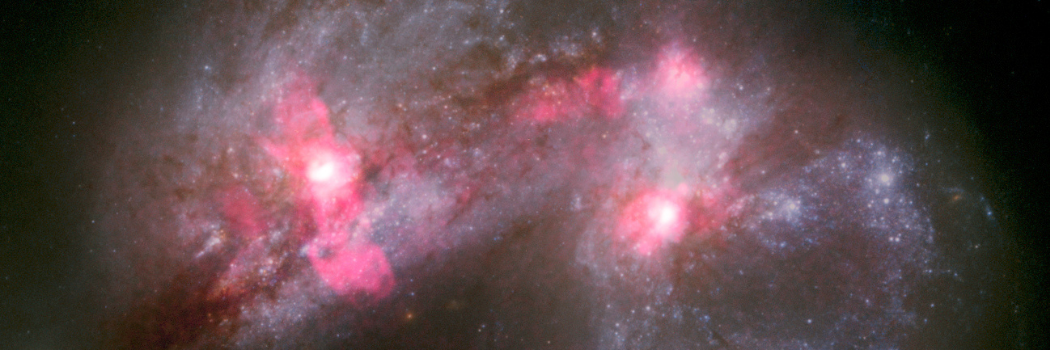 Merging Galaxies image, credit - N. Ramírez-Olivencia et el. [radio]; NASA, ESA, the Hubble Heritage Team (STScI/AURA)-ESA/Hubble Collaboration and A. Evans (University of Virginia, Charlottesville/NRAO/Stony Brook University), edited by R. Cumming [optical]).