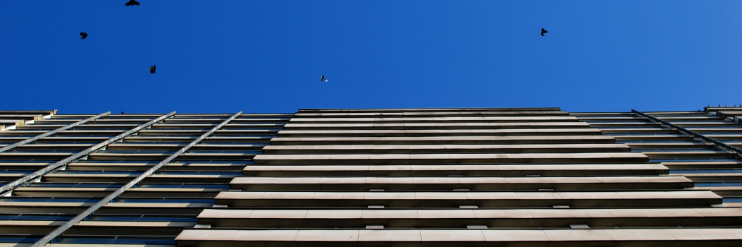 Social housing block against the sky