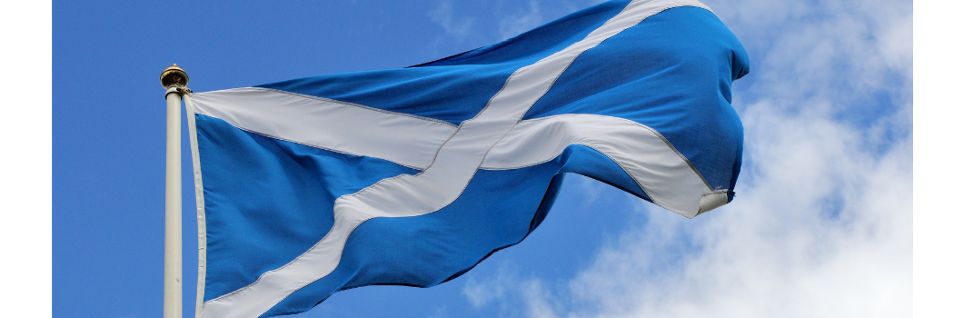 St Andrew's cross, flag of Scotland, blowing in the breeze