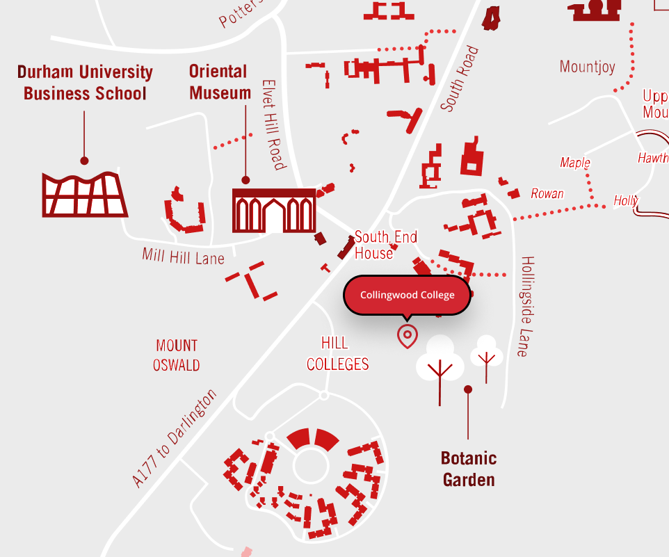Decorative map featuring Collingwood College