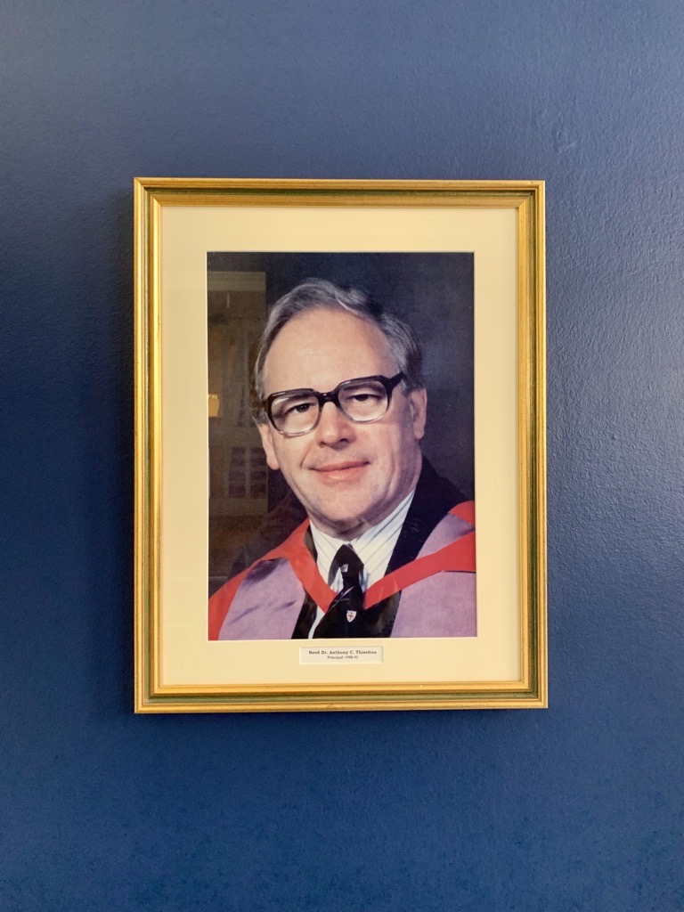 Portrait of deceased Rev Professor Anthony Thisteton.