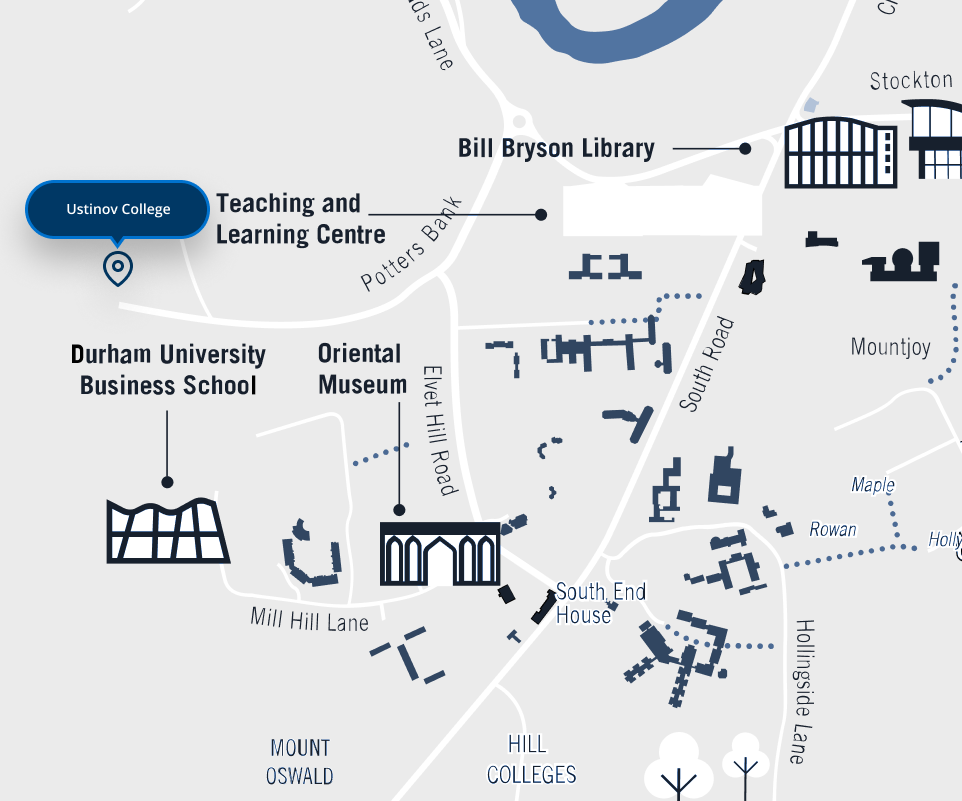 Decorative map to Ustinov College