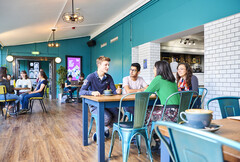 Students sitting in the DSU bar