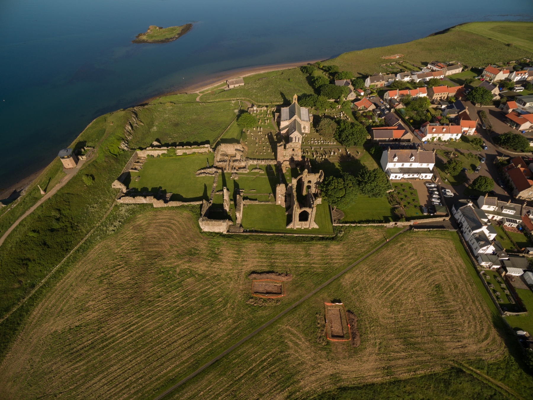 Arial view of Lindisfarne and Holy Island