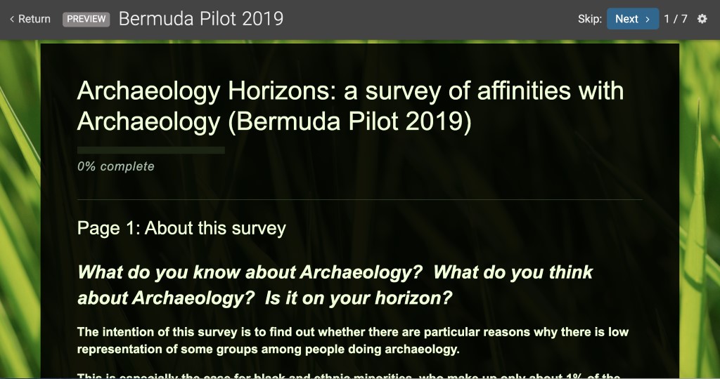 Image of online Archaeological Horizons Survey