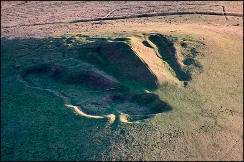 Aerial view of burial mound