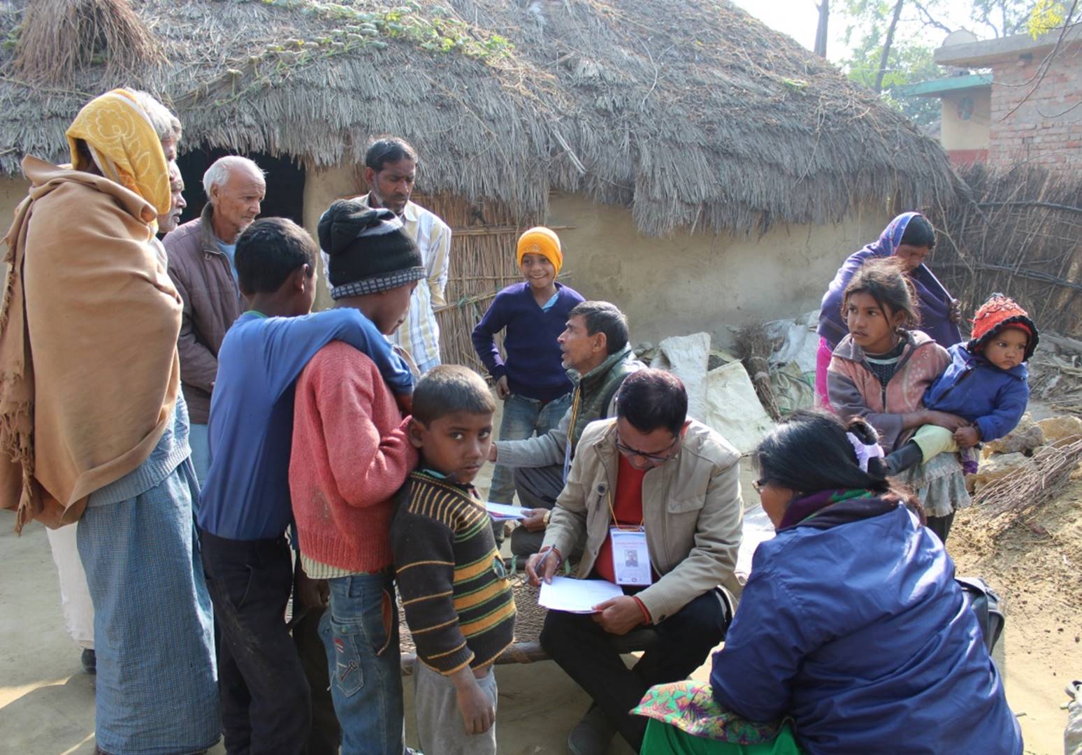 Photograph of a small local community gathering