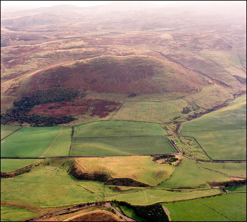 Aerial image of Yeavering in the landscape