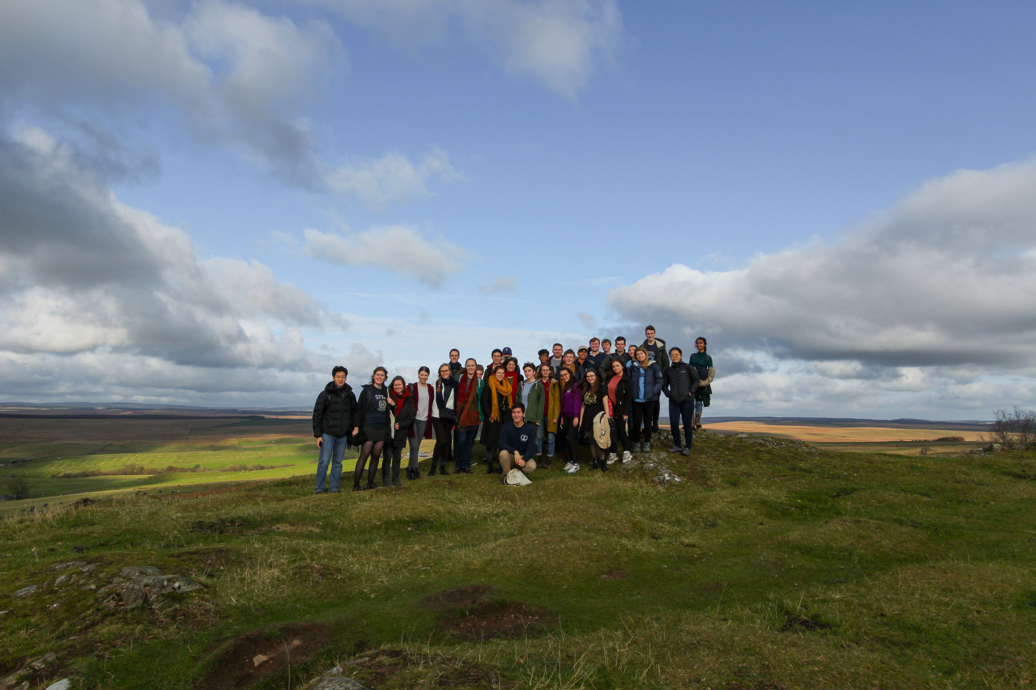 Group photo of the Classics Society at Hadrian's Wall