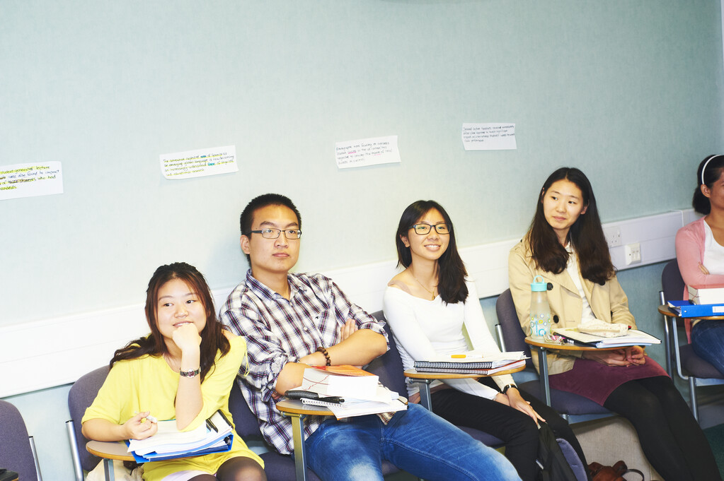 Students sitting in a classroom