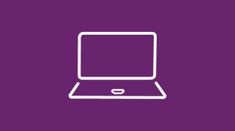 TA laptop icon on a purple background.