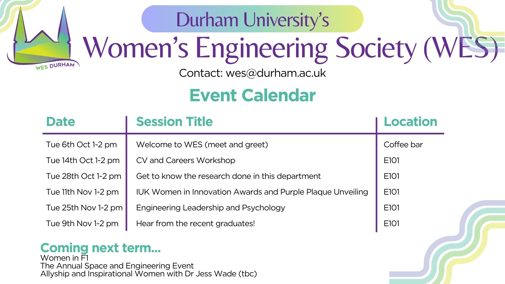 WES Events poster1
