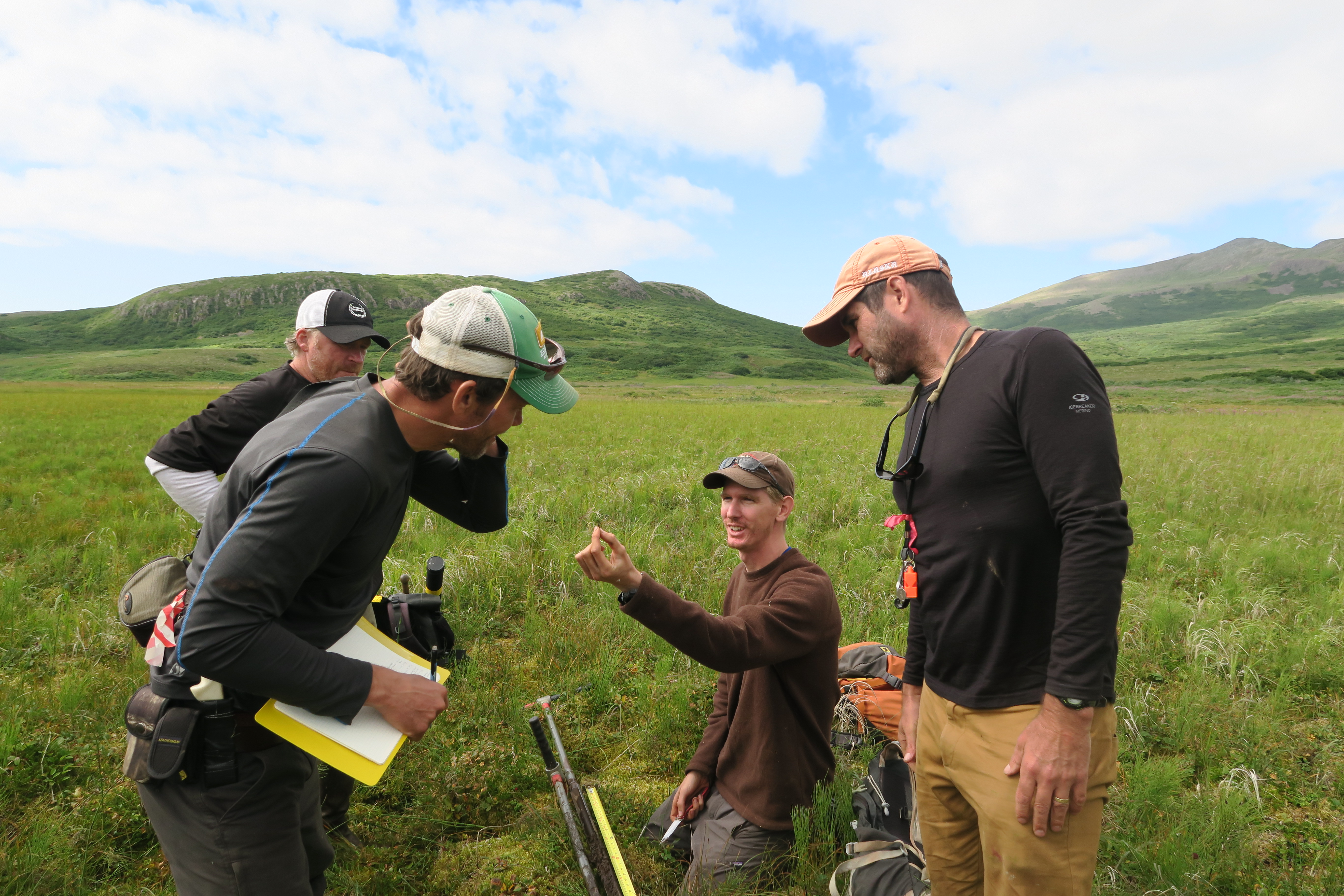 Simon Engelhart on a research trip coring Unga