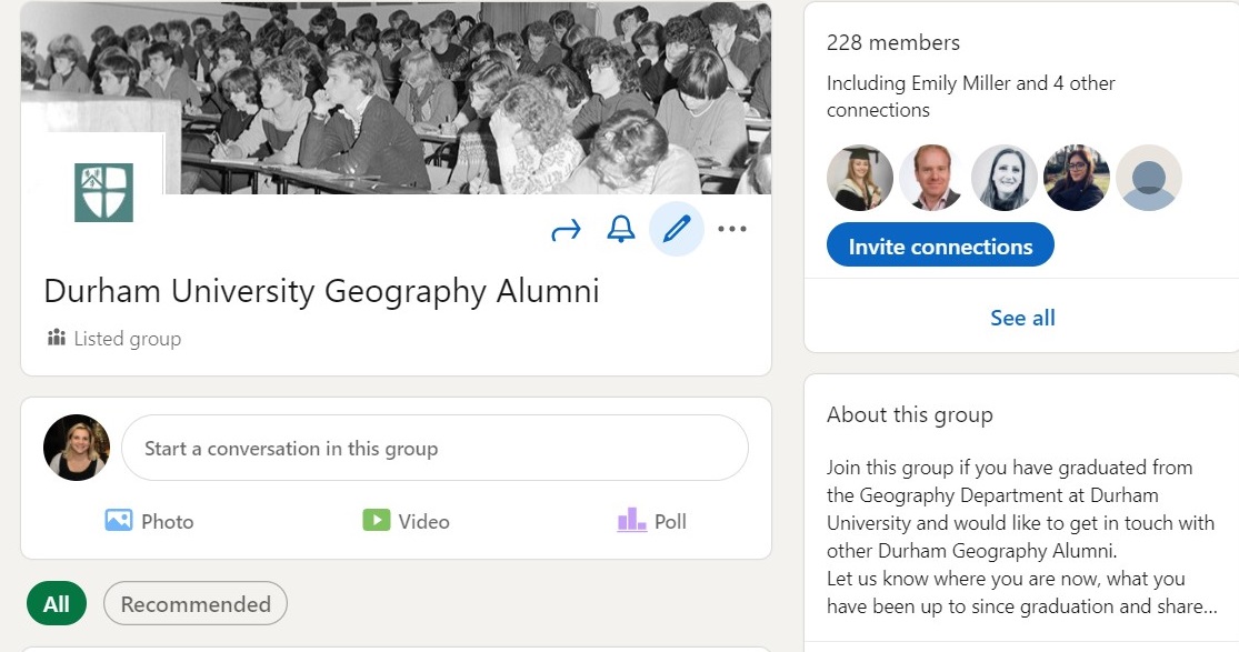 Screenshot of Alumni LInkedIn page