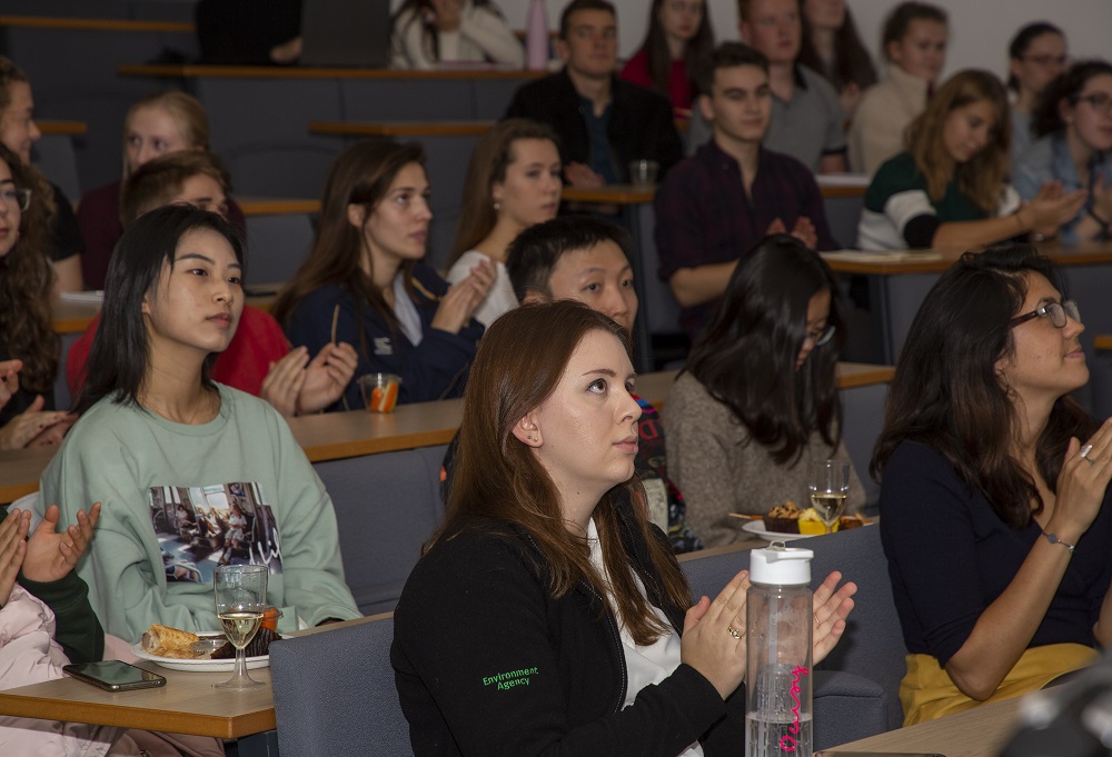 Students watching Alumni Talk