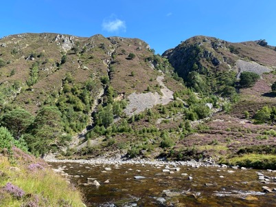 Debris flows supplying sediment to the River Feshie, Caingorms, Scotland