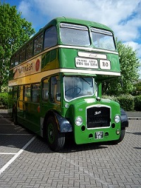 Vintage green bus