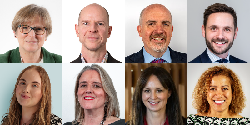 From top left to bottom right: Julie Swan, Director of Education and Training at the Solicitors Regulation Authority; Colin Shaw, Head of Learning and Development (EMEA) at Norton Rose Fulbright; Thom Brooks, Professor of Law and Government at Durham University Law School; Tom Wicksteed, Early Careers Manager at Mishcon de Reya; Charlie Moore, Senior Paralegal at Kingsley Napley; Charlotte Wanende