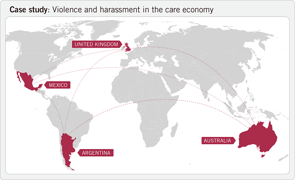 Violence and Harassment in the Care Economy map