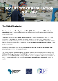 DWR Africa Project Note