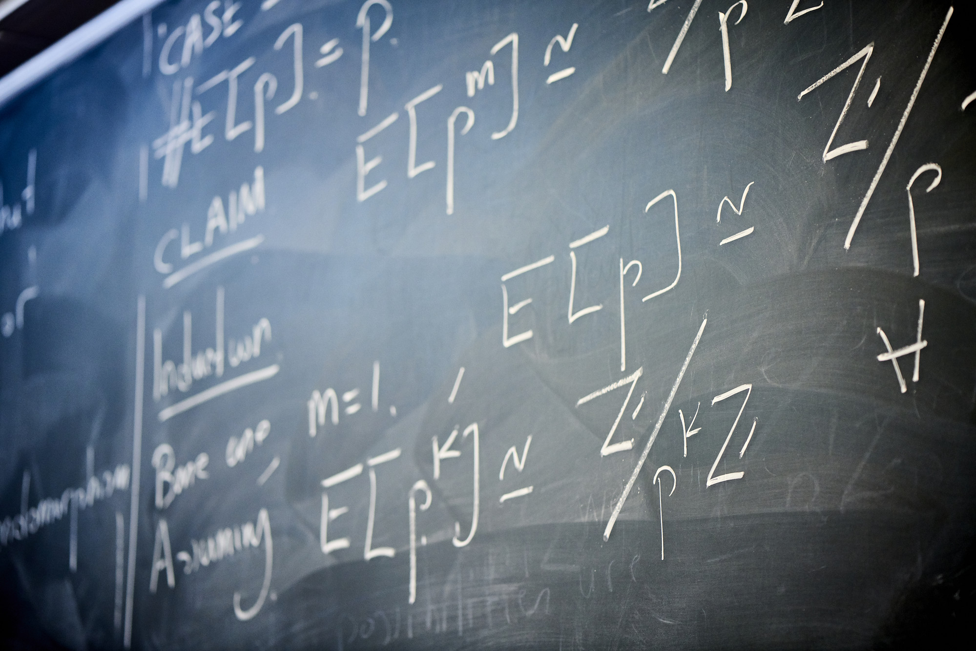 Equations on blackboard