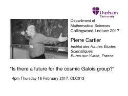 Poster for the 2017 Collingwood Lecture