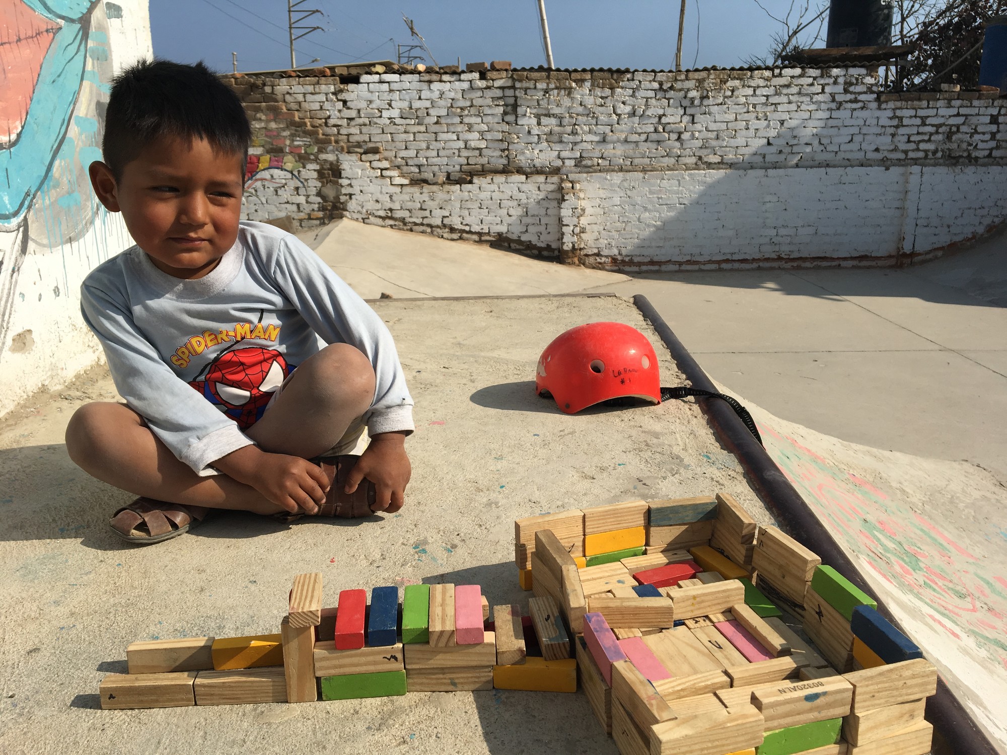 Young boy's fort, Huanchaco, Peru