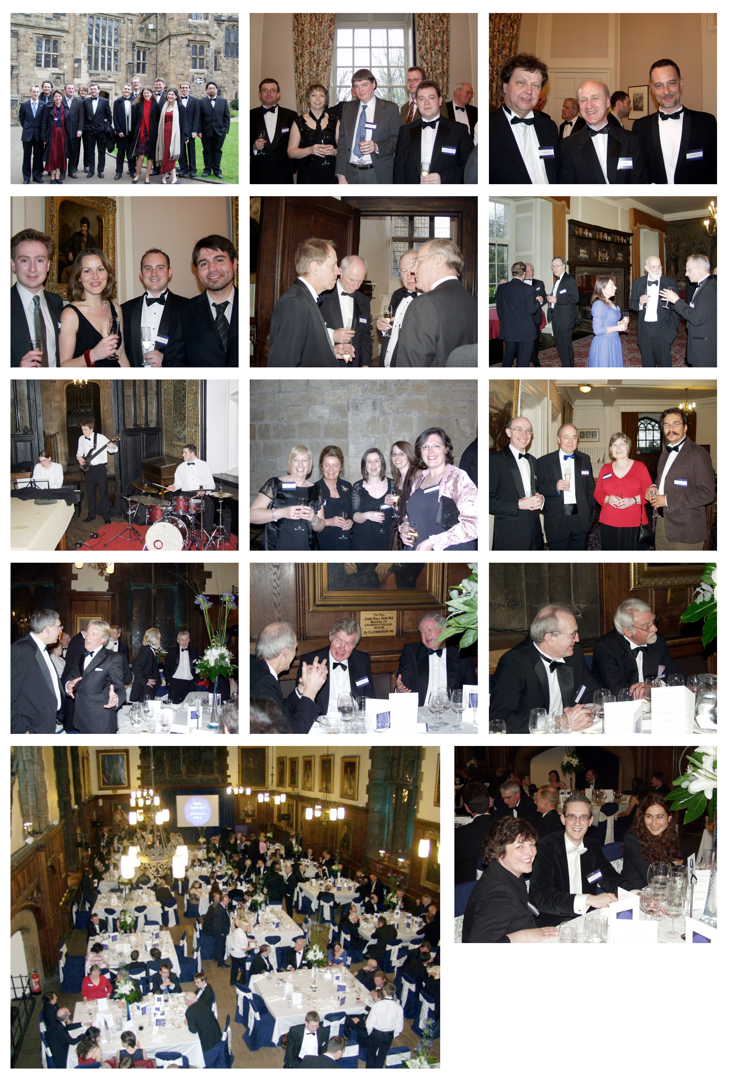 Montage of images of the Ogden @ 5 Dinner held at Durham Castle