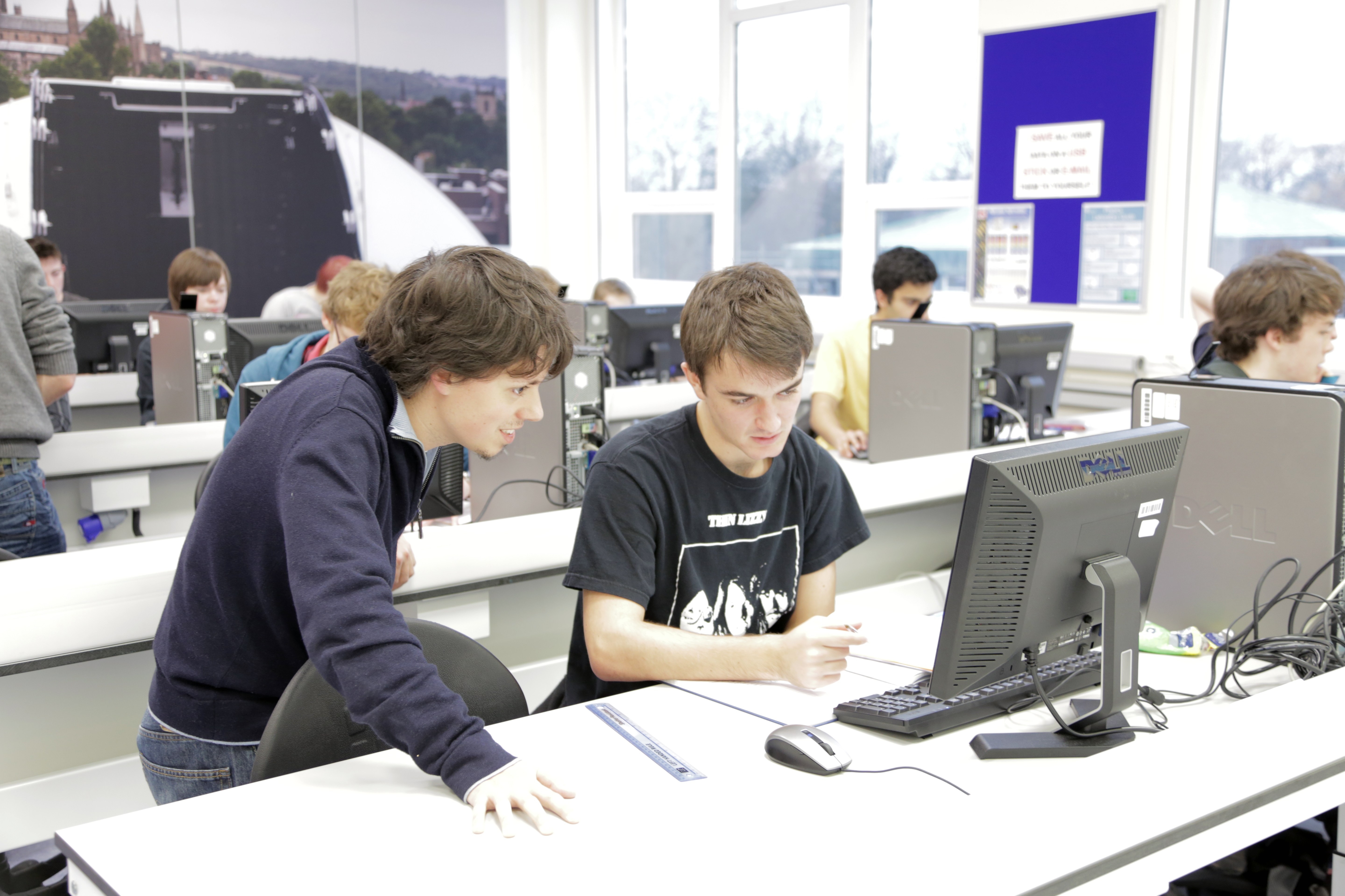 Students using computers in a lab