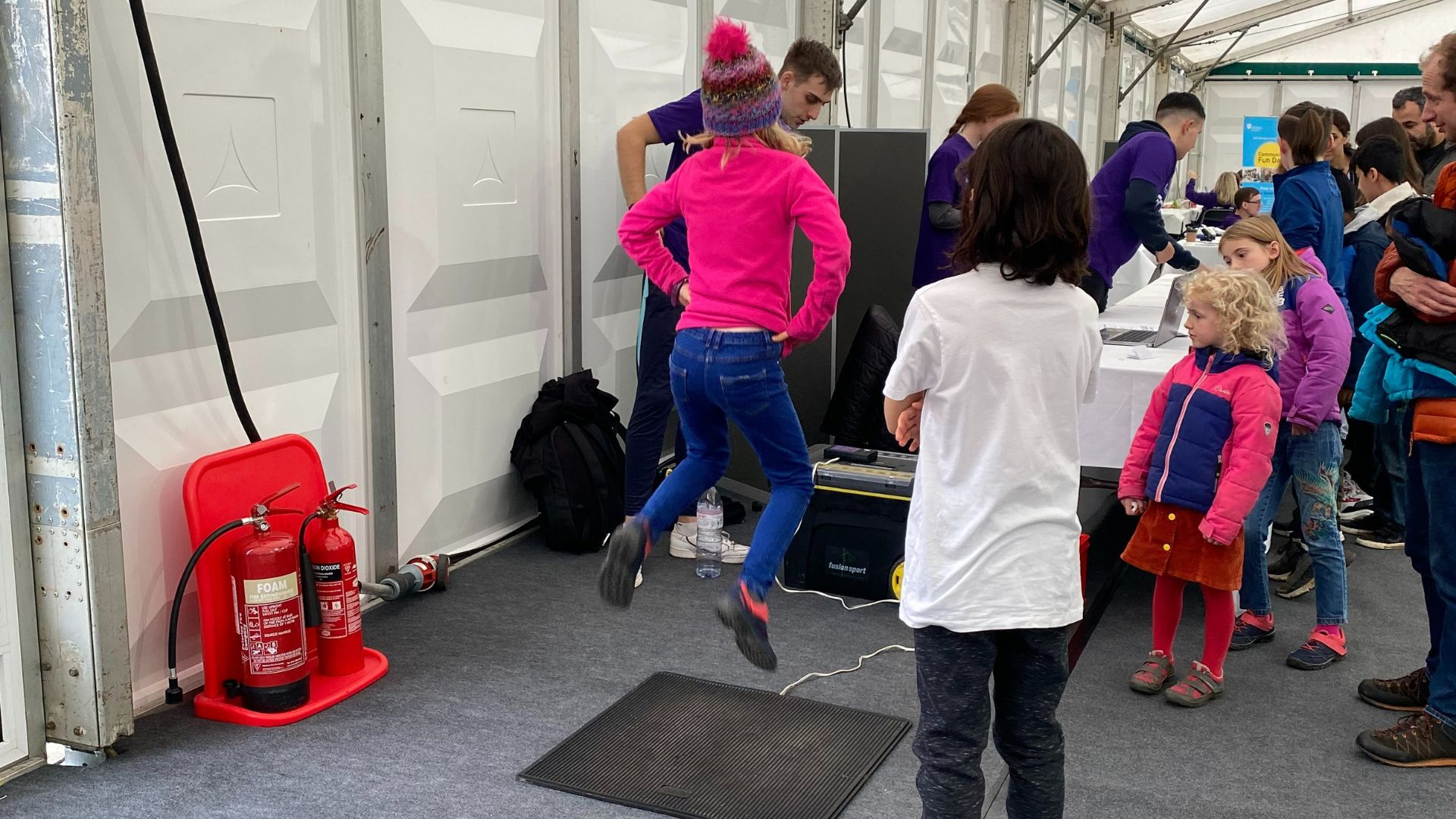 A child taking part in an activity with the Department of Sport & Exercise Sciences