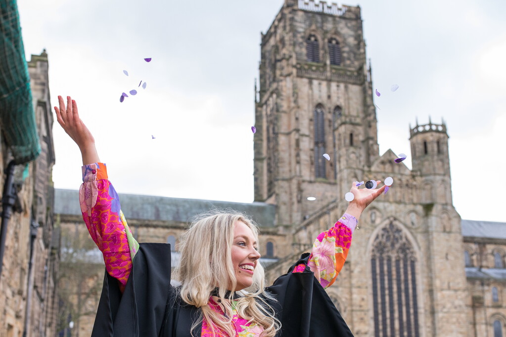 Durham student celebrating