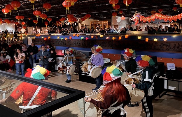 Korean drummers playing at the Oriental Museum