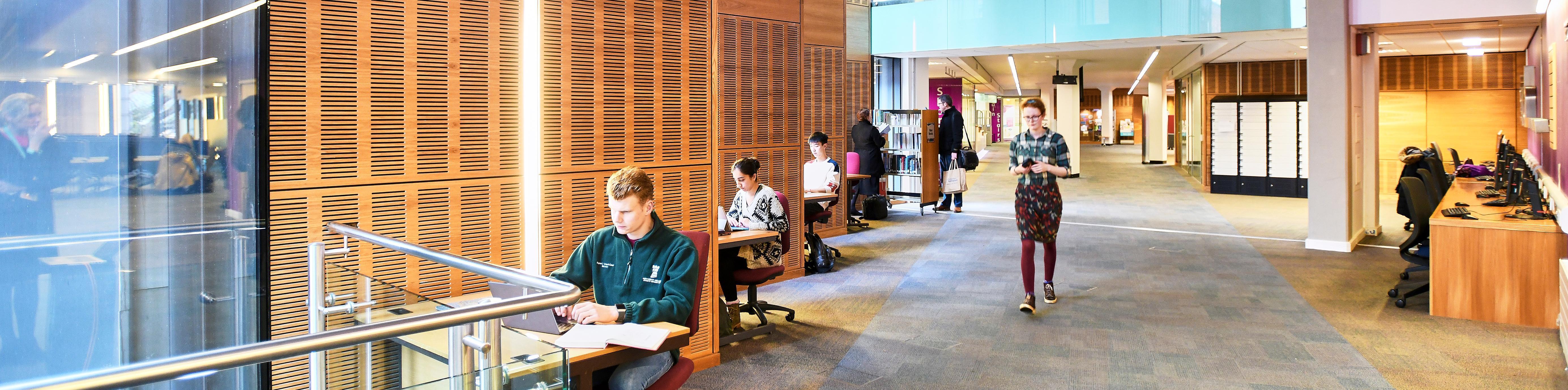 People visiting the Bill Bryson Library