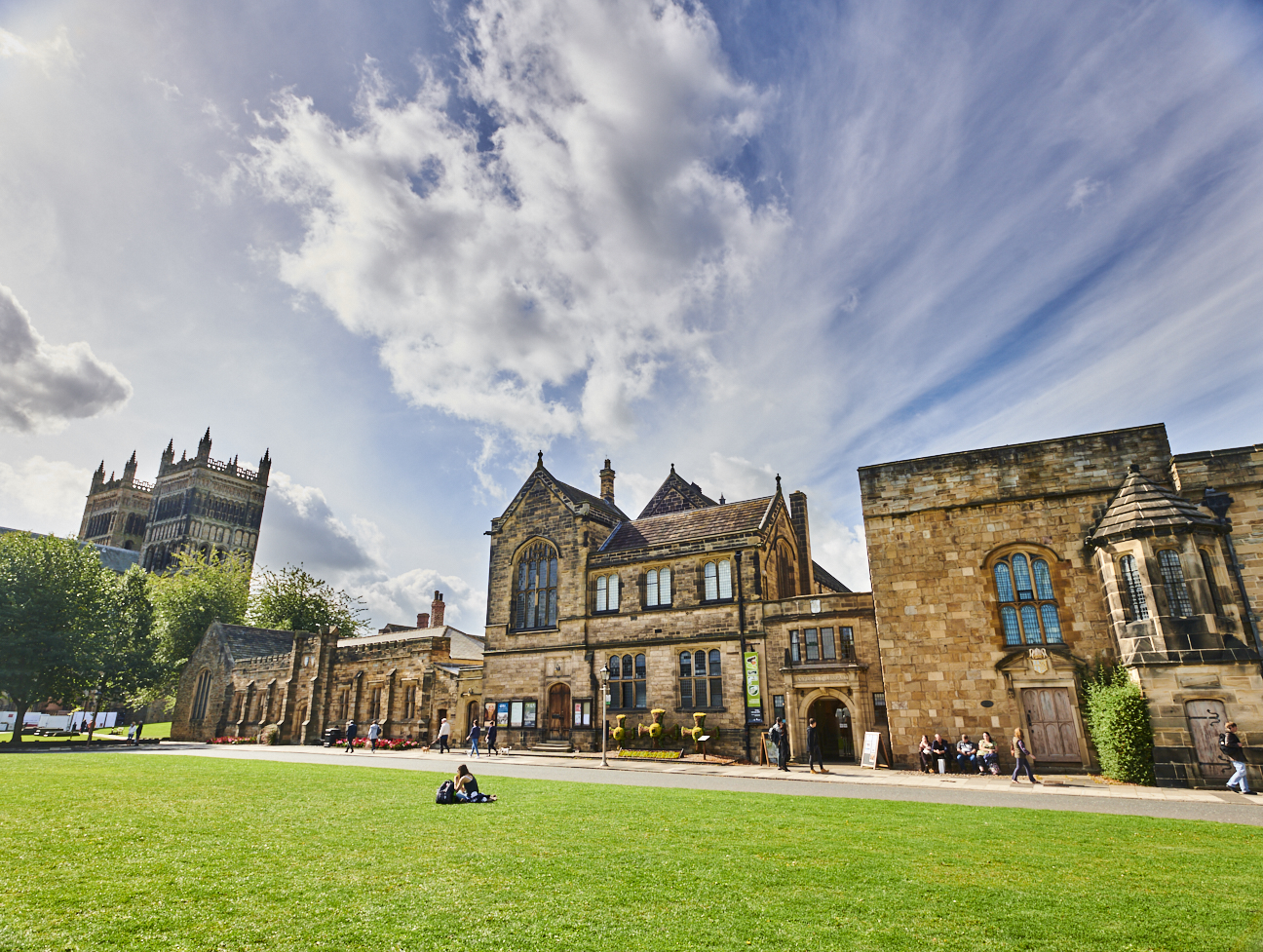 View of Palace Green Library building with Durham Cathedral in the background