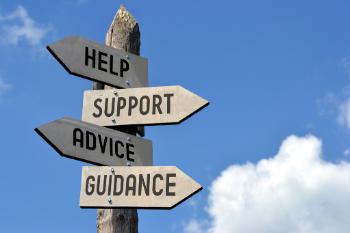 TSignpost showing help, support, advice, guidance